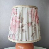 Ceramic table lamp with 80s fabric lampshade