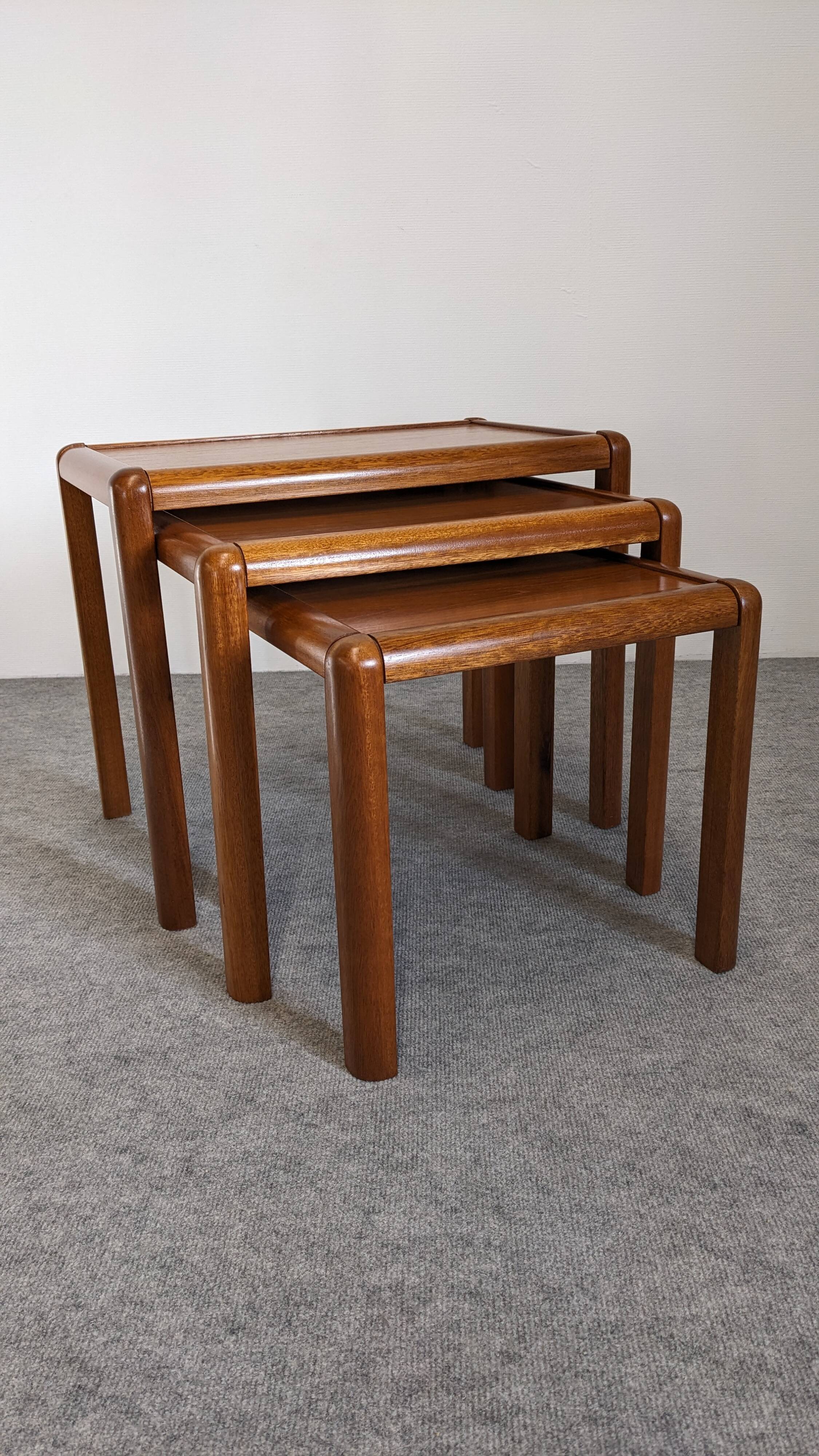 Nesting tables in Scandinavian style, made of teak, circa 1980