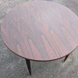 Extendable rosewood dining table with butterfly leaf, vintage Scandinavian