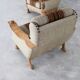 vintage brutalist oak armchair