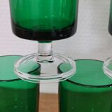 6 glasses aperitif or white wine Luminarc 'Cavalier' bottle green color
