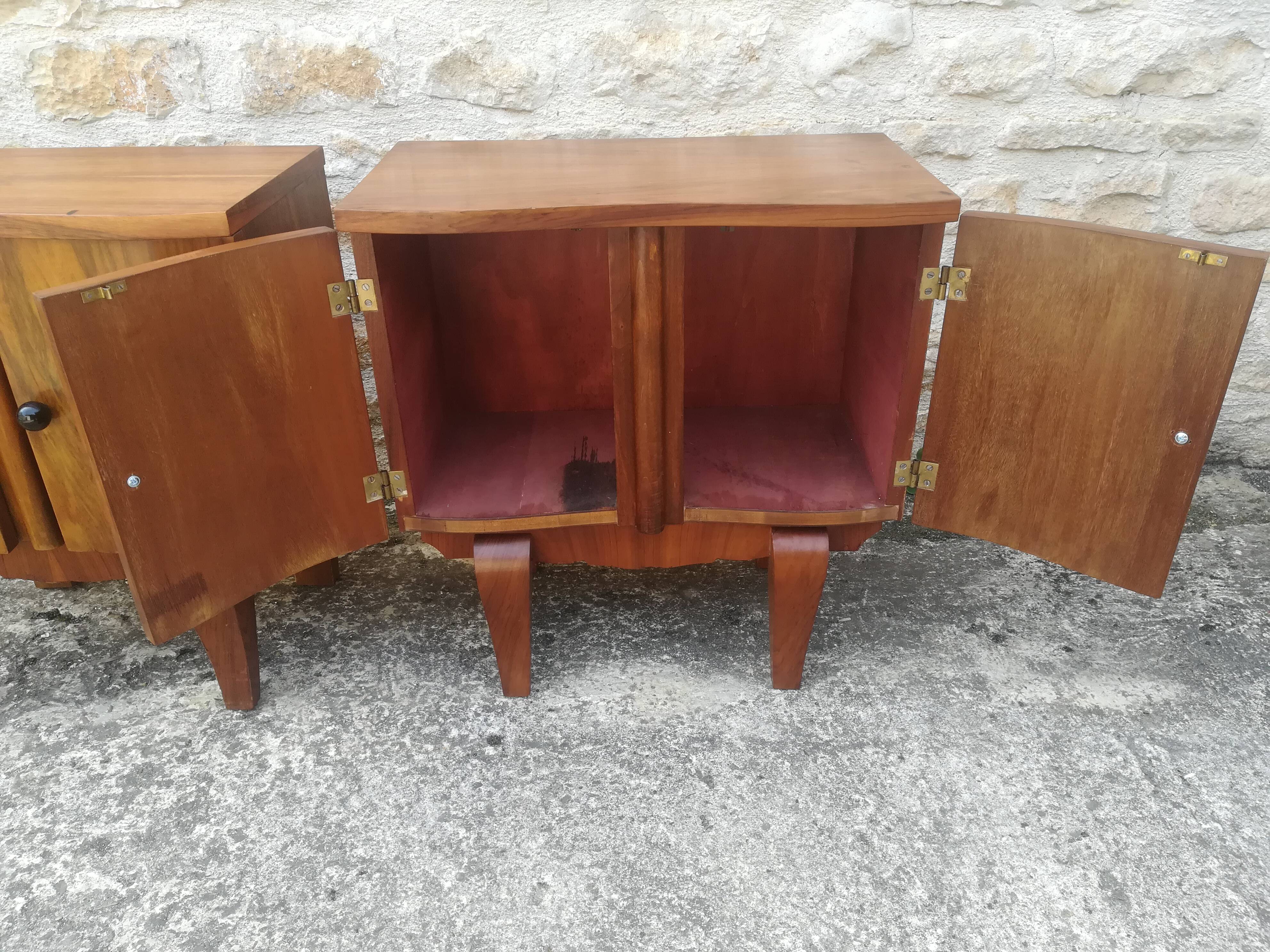 Walnut bedside tables