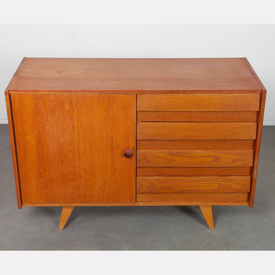 Vintage oak storage by Jiri Jiroutek, model U-458, 1960s