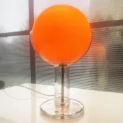 Rare glass art lamp by Eva Englund for Pukeberg from the 1970s.