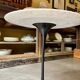 Table d'appoint, basse Eero Saarinen en marbre gris et pied tulipe noir ⌀ 51 cm