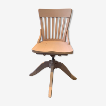 Vintage revolving office chair, in oak