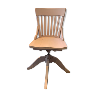 Fauteuil de bureau tournant vintage, en chène