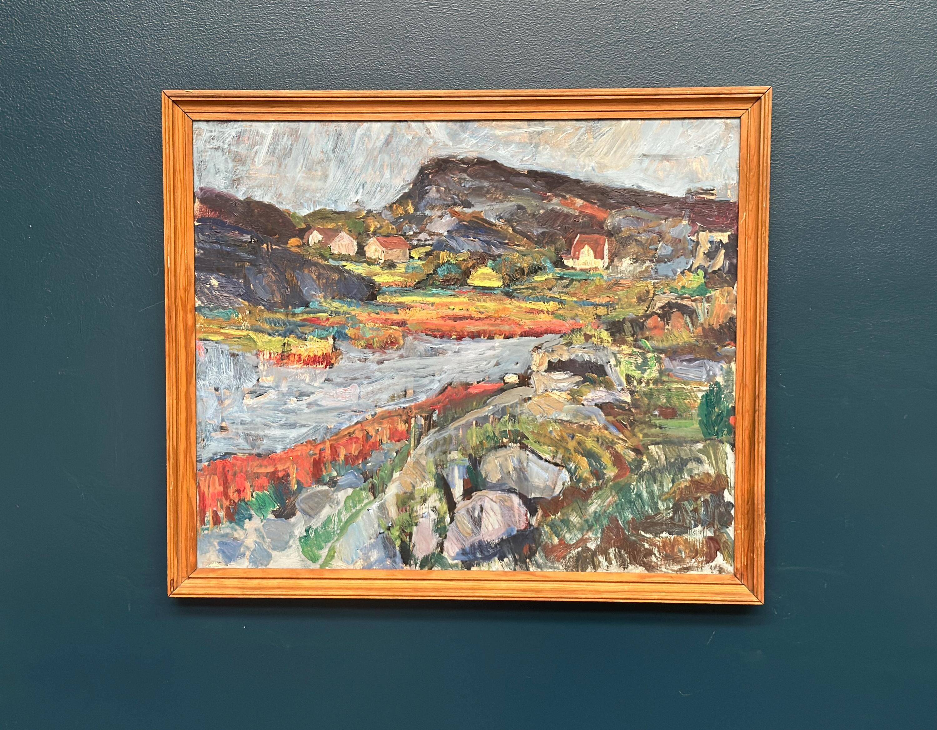 Swedish Oil On Canvas – “Serene Landscape” By Karl Otto Kellgren