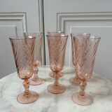 Series of 6 Rosaline champagne flutes