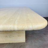 Rectangular travertine coffee table