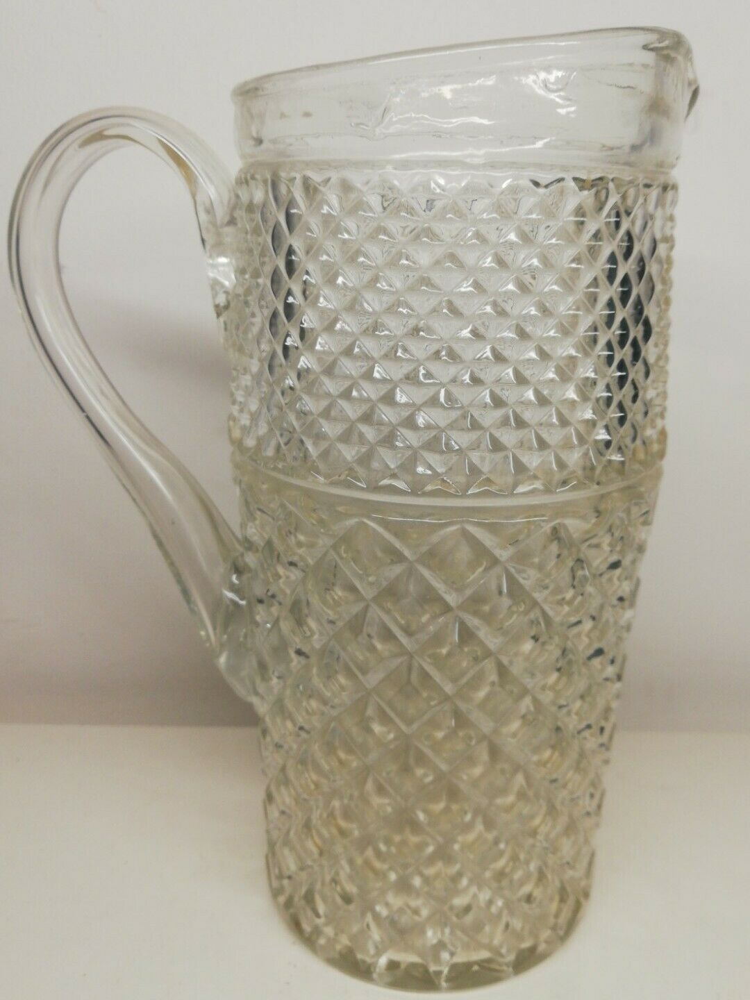 Vintage chiseled glass pitcher