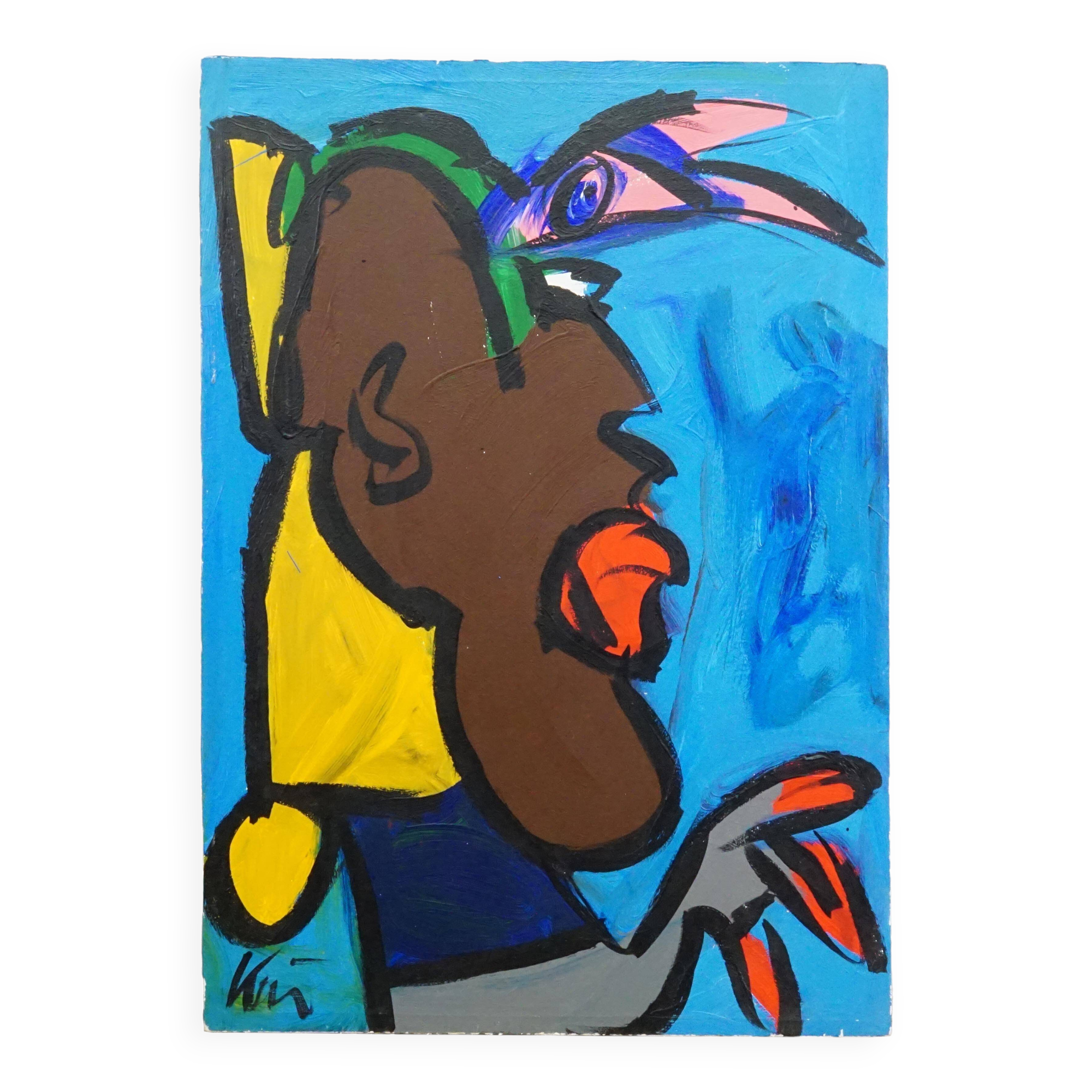 Abstract oil painting from the 20th century by Peter Robert Keil, Germany.