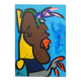 Abstract oil painting from the 20th century by Peter Robert Keil, Germany.