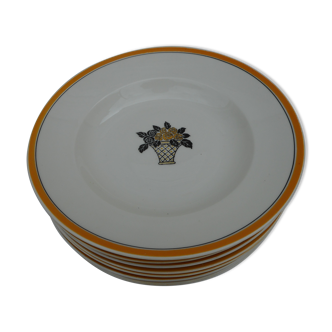 Six porcelain hollow plates