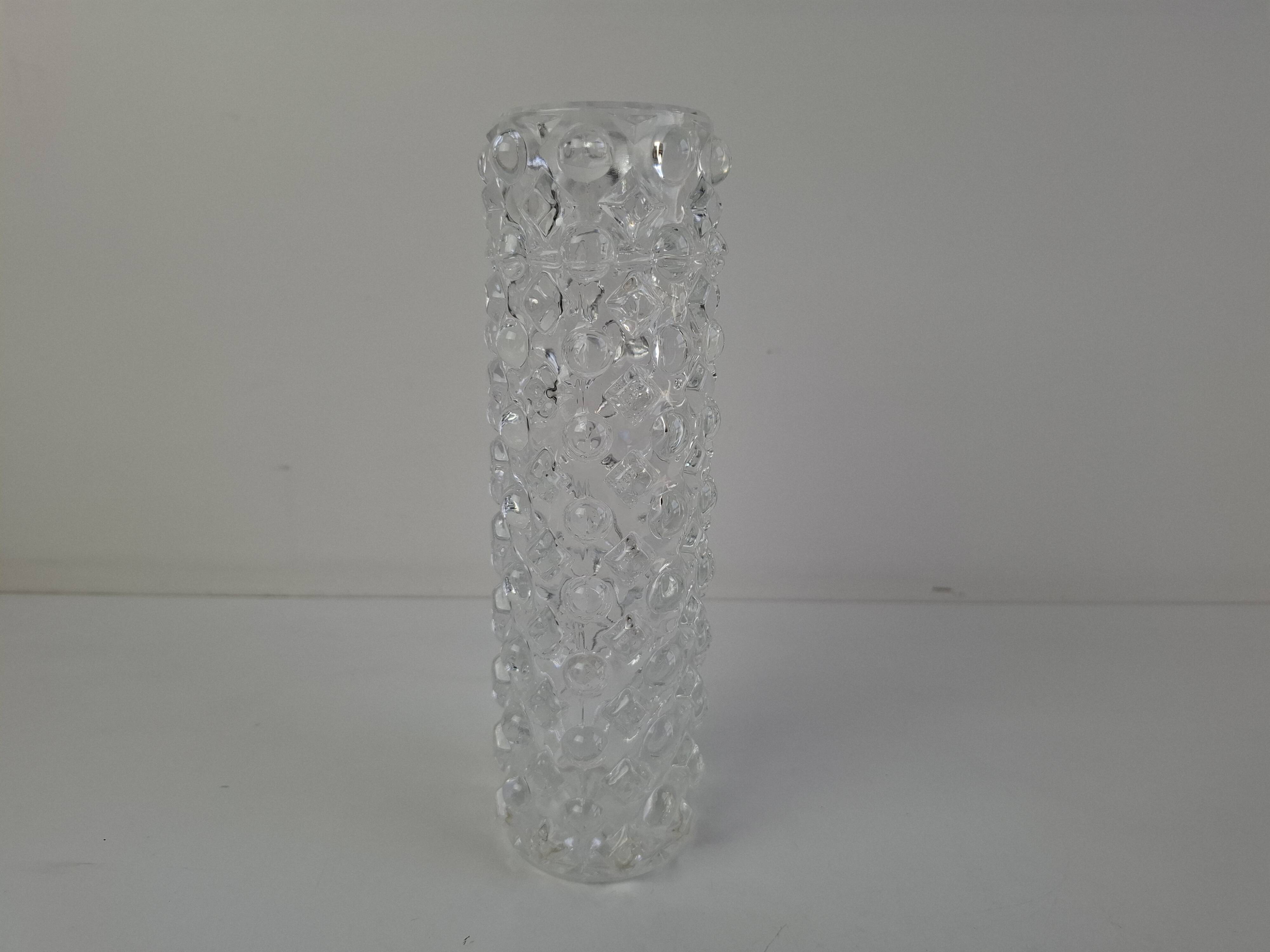 Pavel Pánek 1974 Czechoslovak Pressed Glass Vase for Union Libochovice