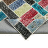 Handwoven anatolian contemporary 178 cm x 246 cm multicolor patchwork carpet