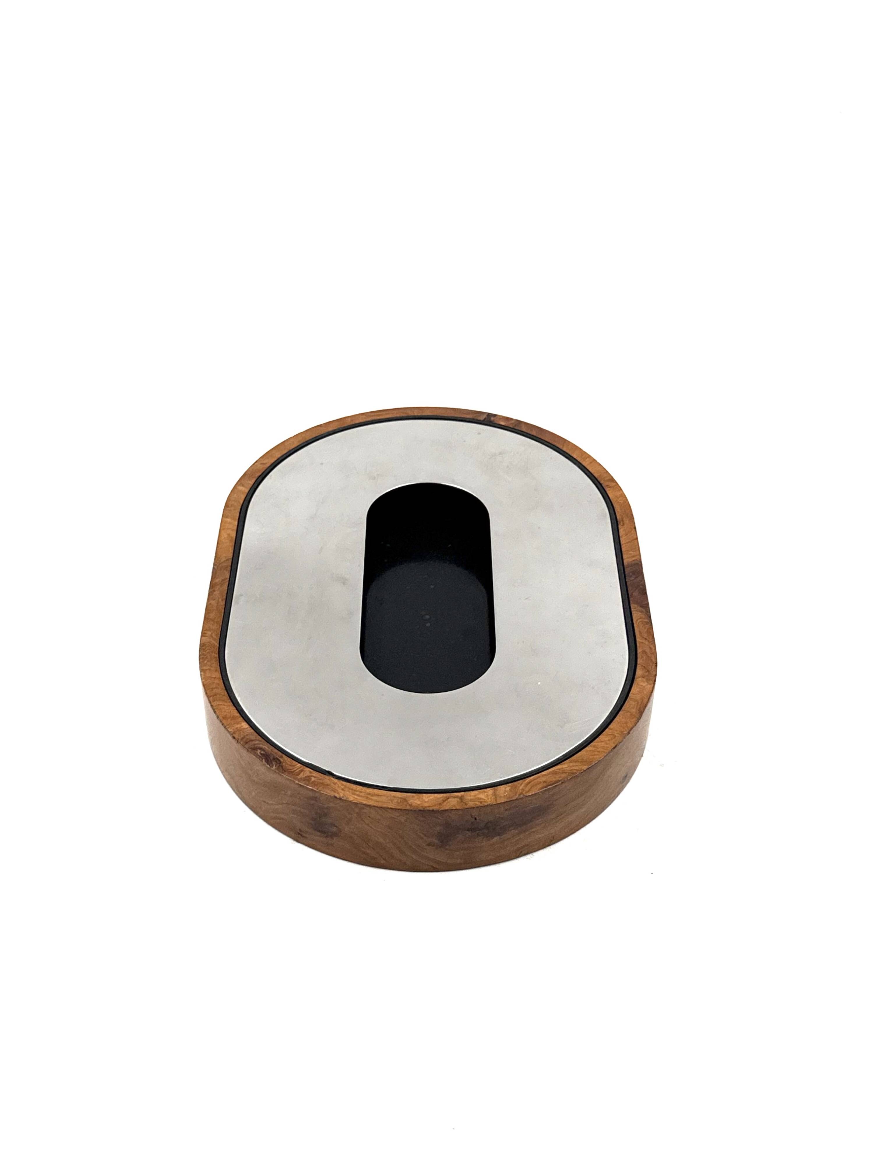 Mid-century olive wood ashtray, Italy ca. 1970