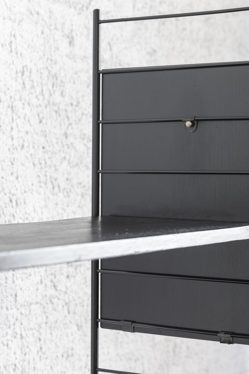 3-Bay shelving system in black by WHB, Germany, 1960’s