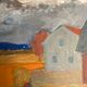 Vintage Oil Painting Harvesting Landscape  by Svan Grandin (1906- 1982)
