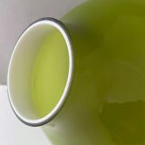 Vintage lamp, green opal glass hanging lamp, mid century interior, scandinavian design, 60's 70's