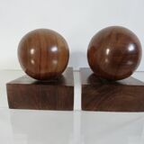 Pair of art deco walnut bookends, 1930s-40s