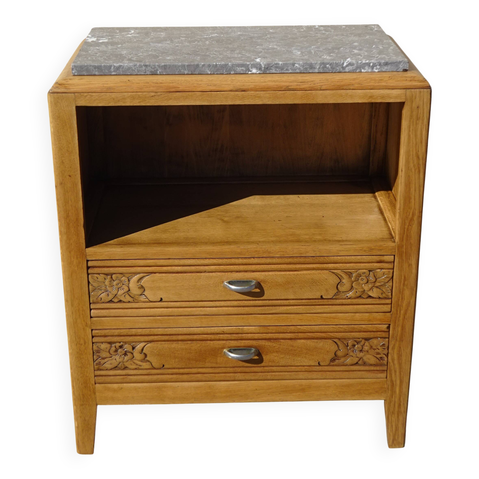 Art Deco bedside table in oak, restored