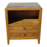 Art Deco bedside table in oak, restored