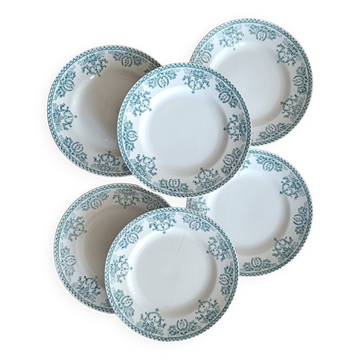 6 Saint Amand plates, Louis XVI model