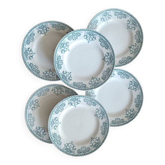 6 assiettes Saint Amand modèle Louis XVI