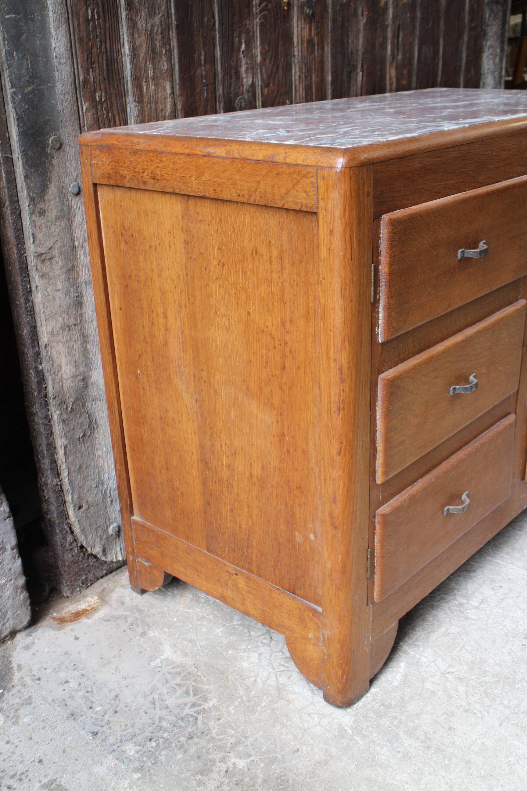 Commode art deco une porte et 3 tiroirs