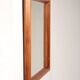 Italian walnut wood square mirror – elegant 1970s design