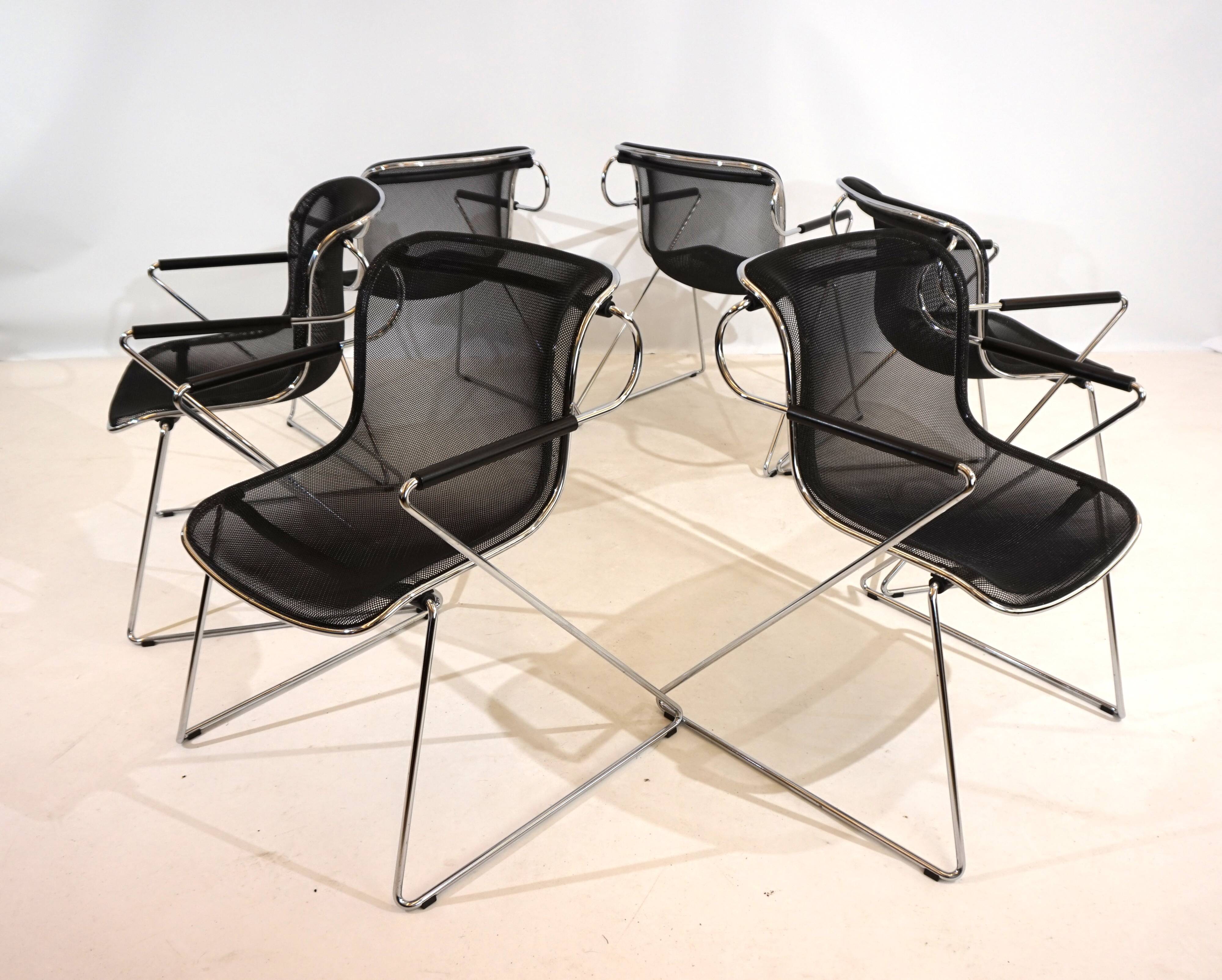 Set of 6 Castelli Penelope dining/conference chairs by Charles Pollock