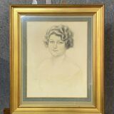 Gaston de Cirmeuse (1886-1963): Portrait of a young woman in charcoal around 1920