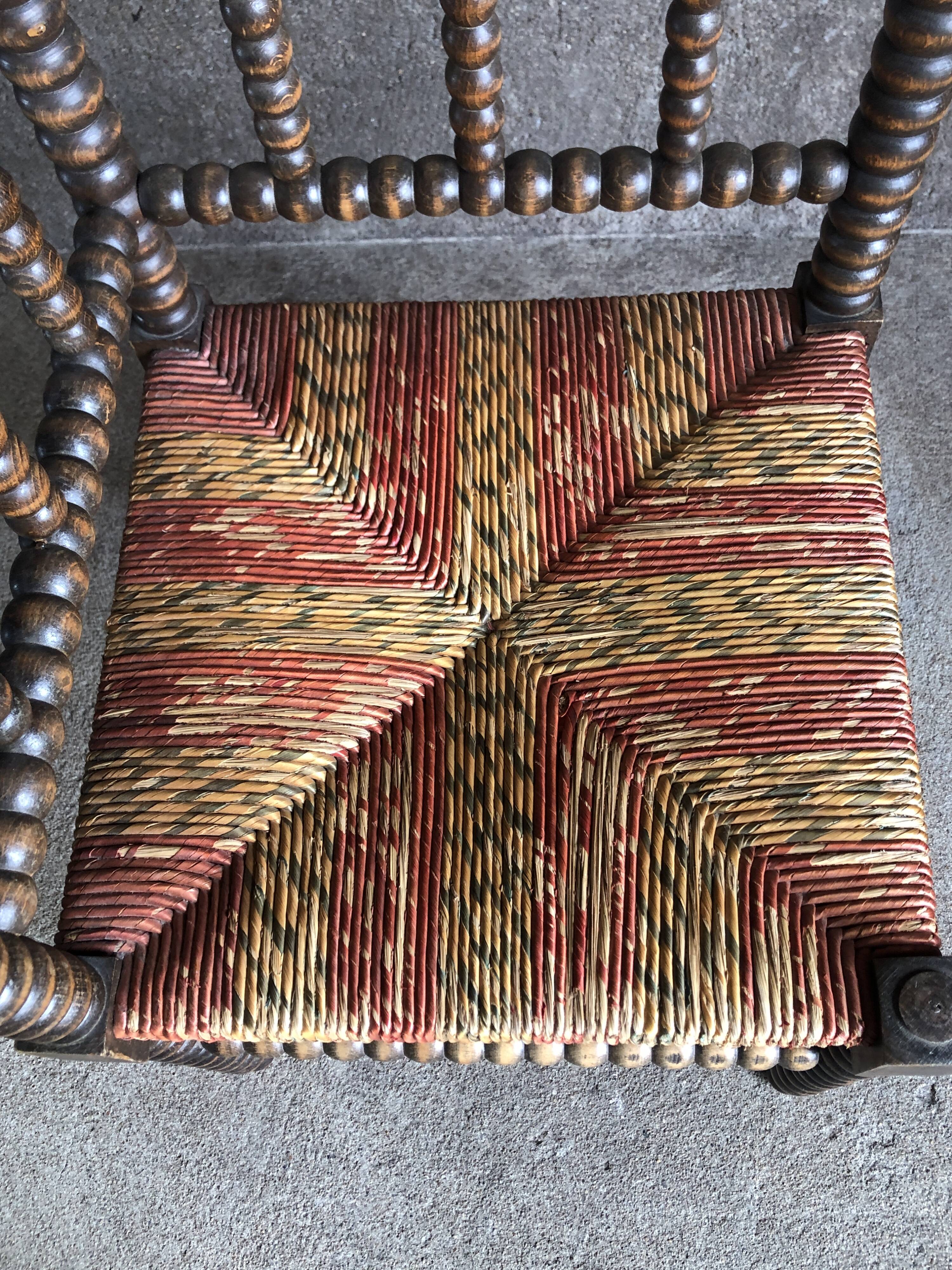 Turned wood corner chair