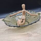 Manage khaki green glass flat salad bowl