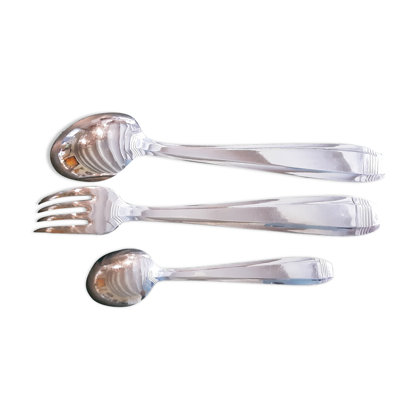 Ménagère métal argenté 84 gr modèle art déco