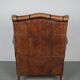 Fauteuil hollandais vintage en cuir cognac