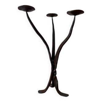 Chandelier fer forgé style brutaliste années 60