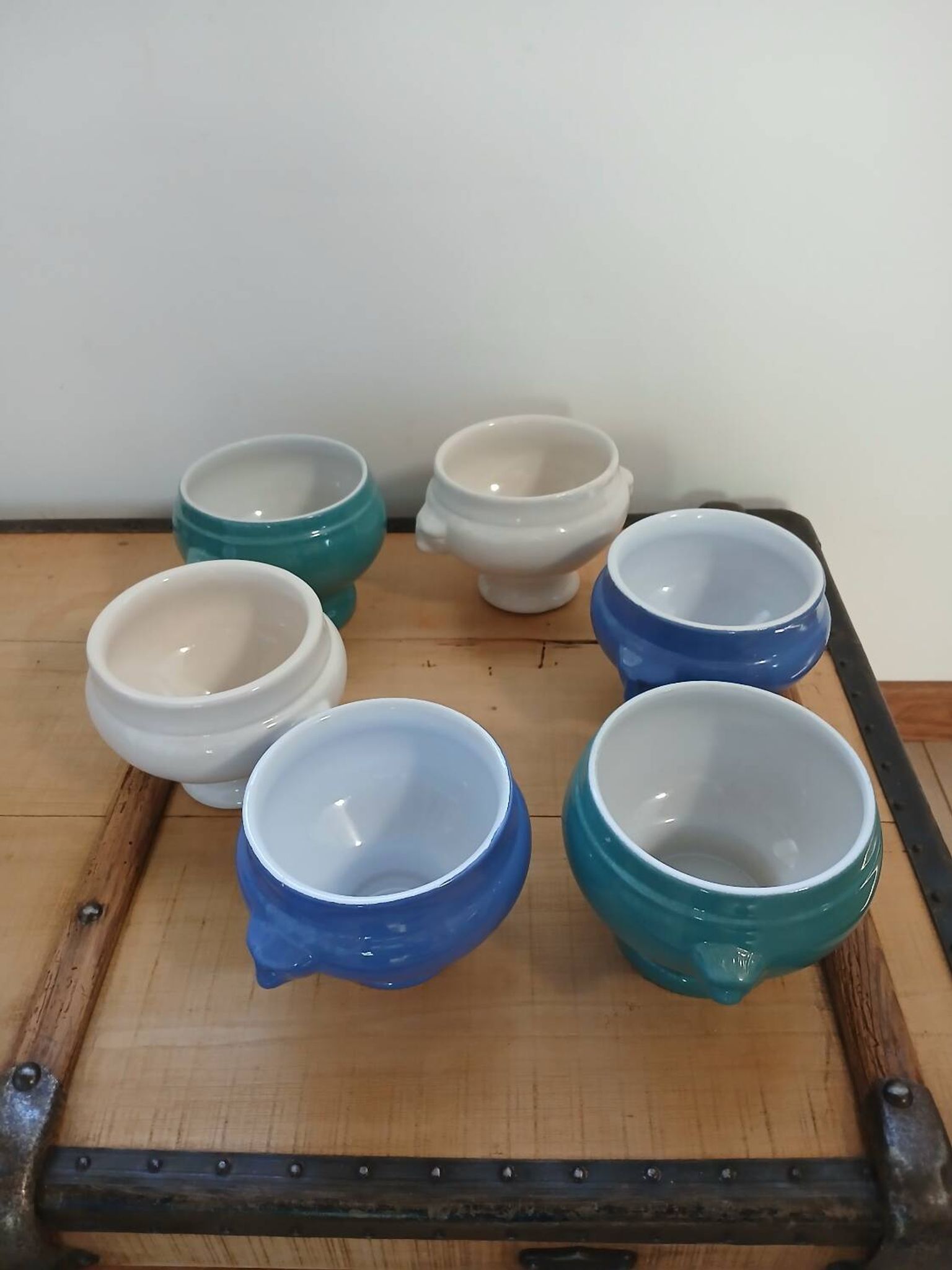 6 antique soup bowls