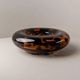 Vintage Murano Glass Vase and Bowl in Tortoise Shell Optic - Amber-Brown Glass Art