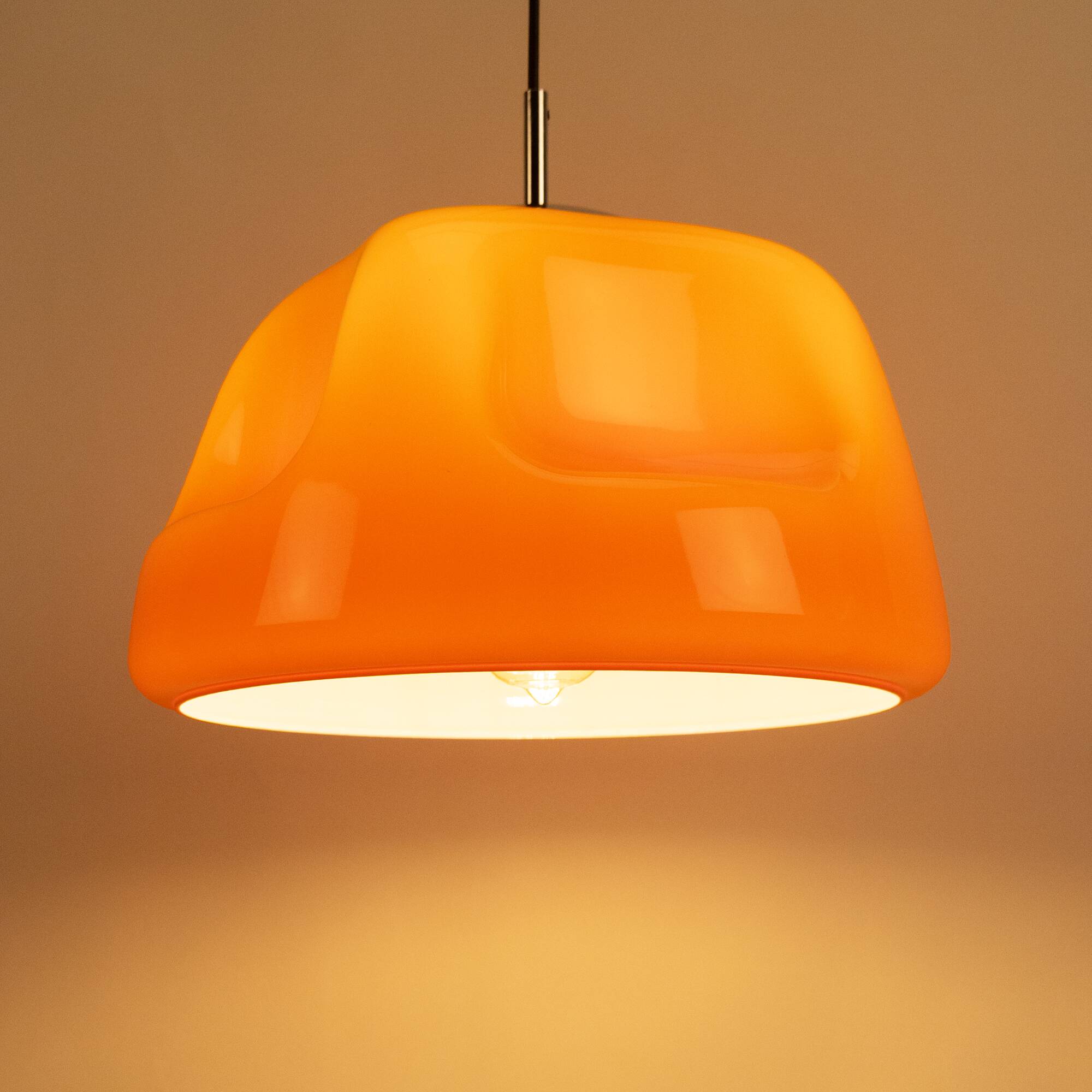 Orange Funky Space Age Plastic Pendant Lamp