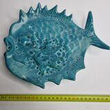 Cup, empty pocket "fat lava" in the form of cerulean blue fish, 28 cm