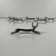 Set of 6 metal knife rests, "Deer / stag" model, 1980-90.