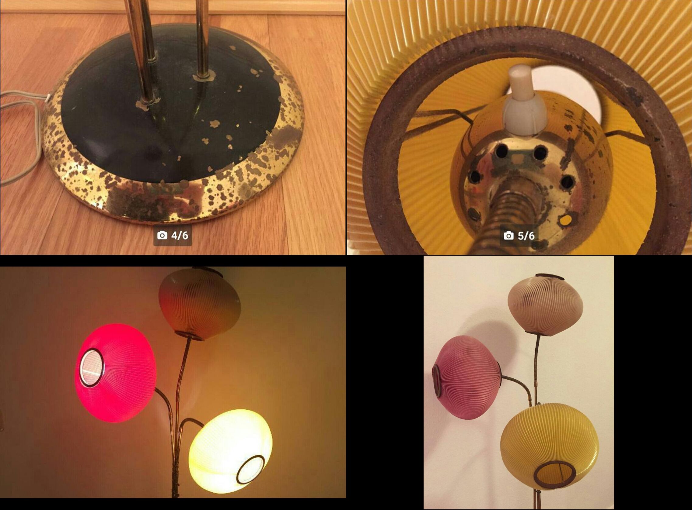 Lamp lamp 3 votives articulated 50s/60s vintage