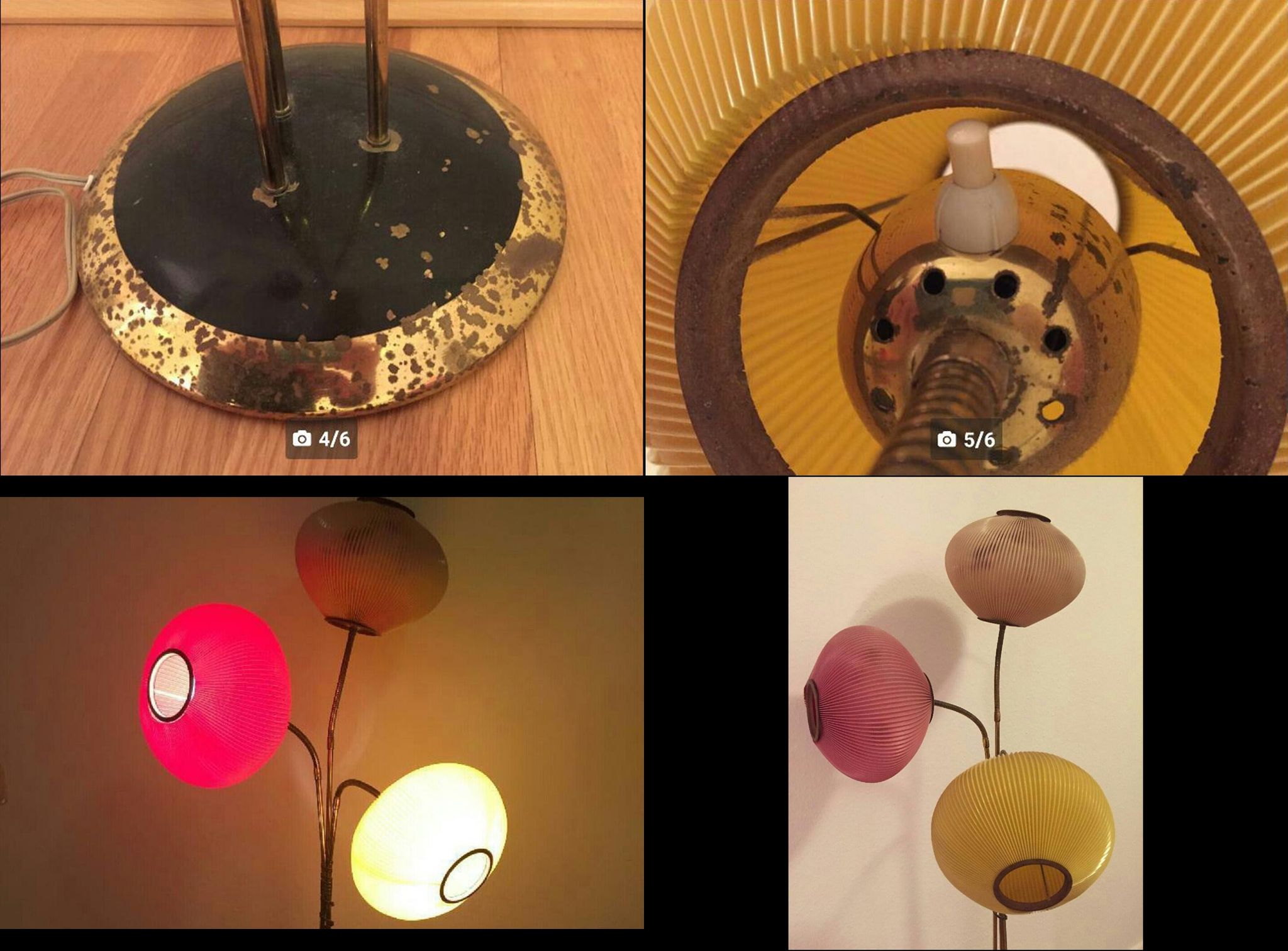 Lamp lamp 3 votives articulated 50s/60s vintage