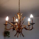 Hollywood Regency style ear of wheat chandelier, circa 1960