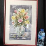 Summer bouquet / 53x38 cm Jean Yves Chavais / framed / under glass