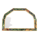 Old vintage octagonal mirror, floral patterns, green and gold