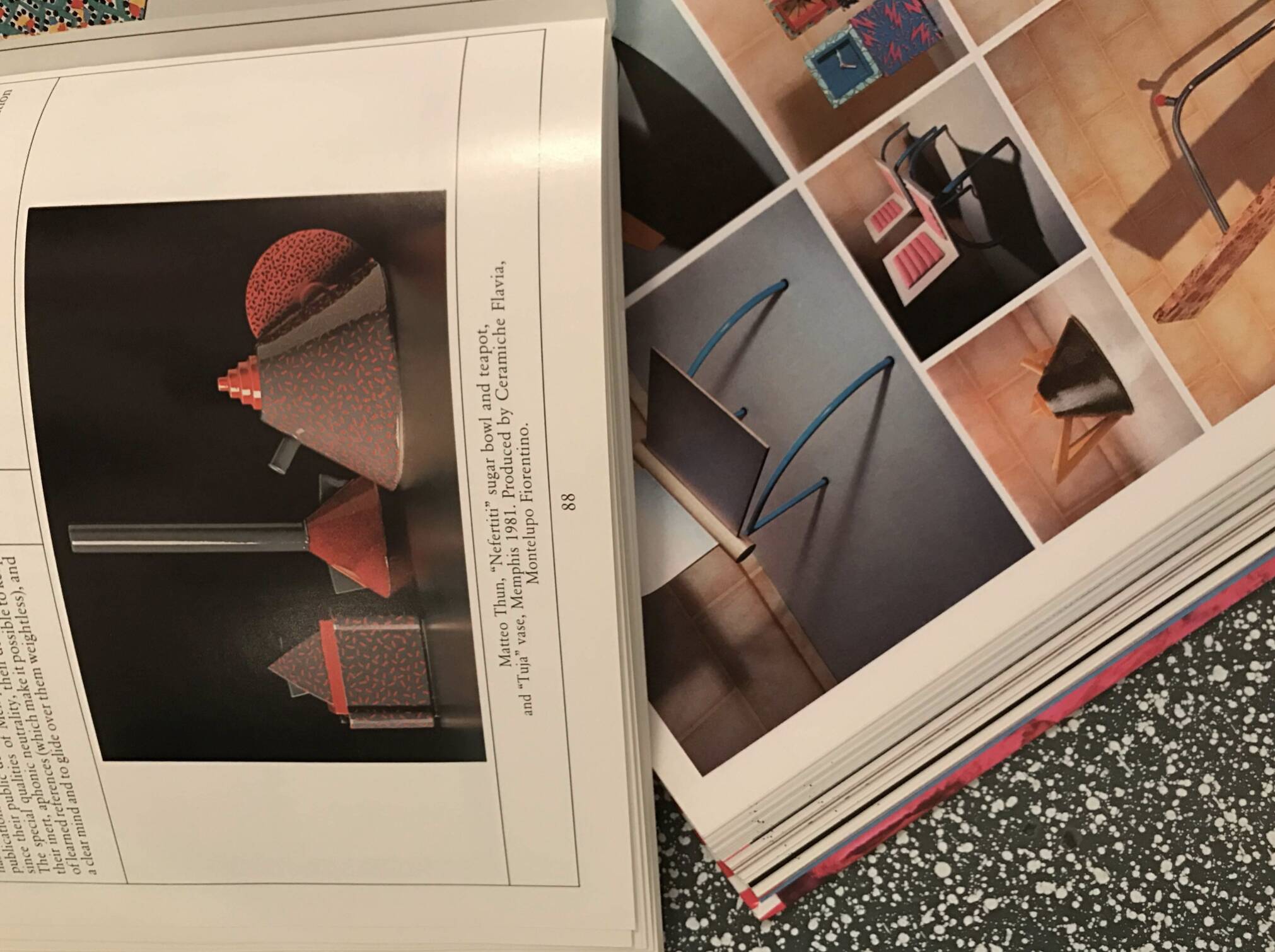 Tea set "Nefertiti" in grey and gold Matteo Thun ceramic for Memphis Milano 1981