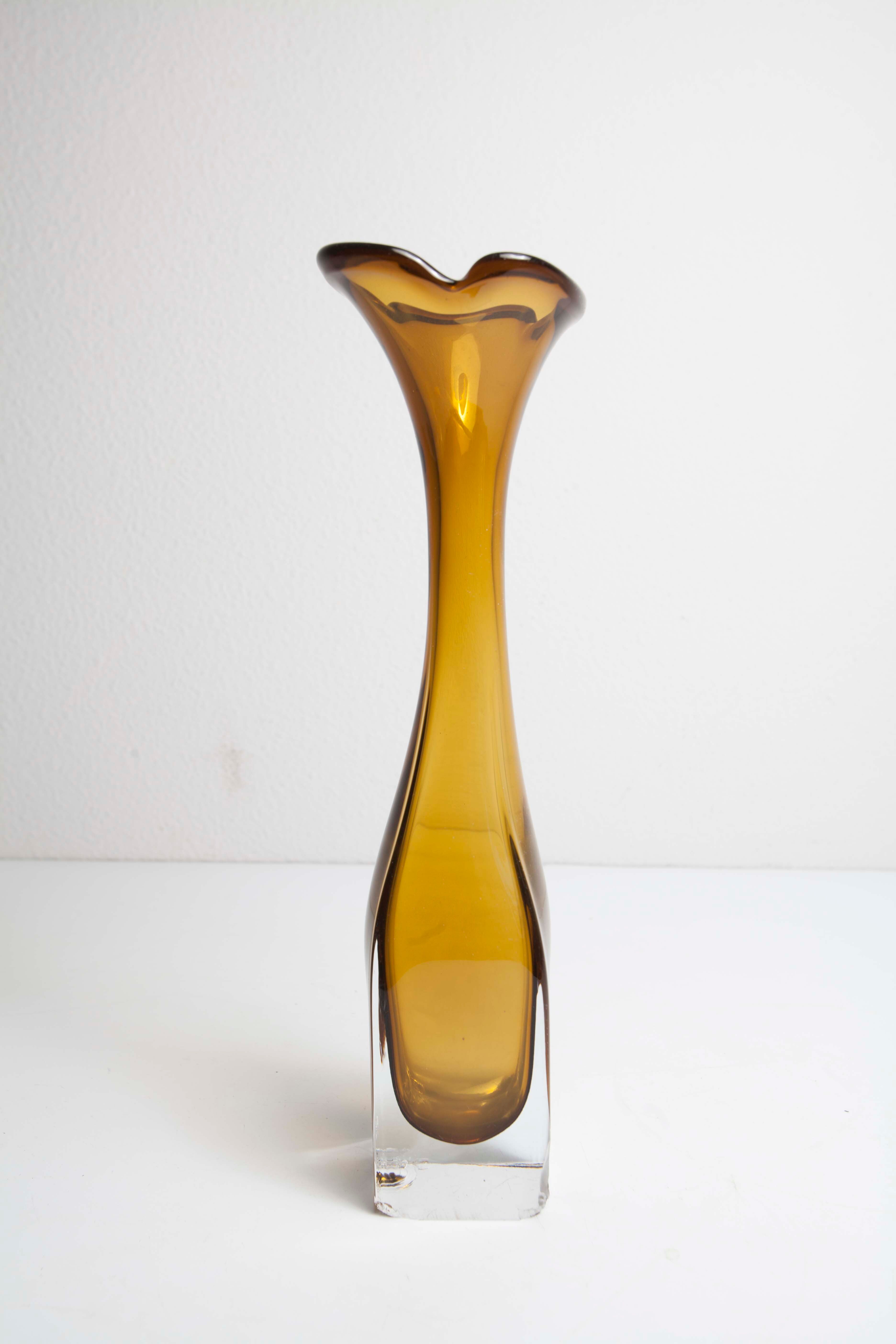 Vase soliflore Murano jaune orange